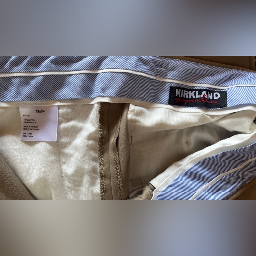 Kirkland Signature Men's Slacks 32x34 Beige